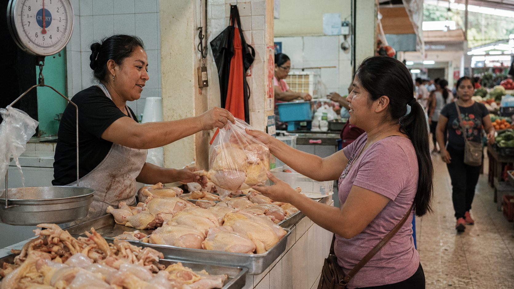Vendedoras en un mercado guatemalteco
