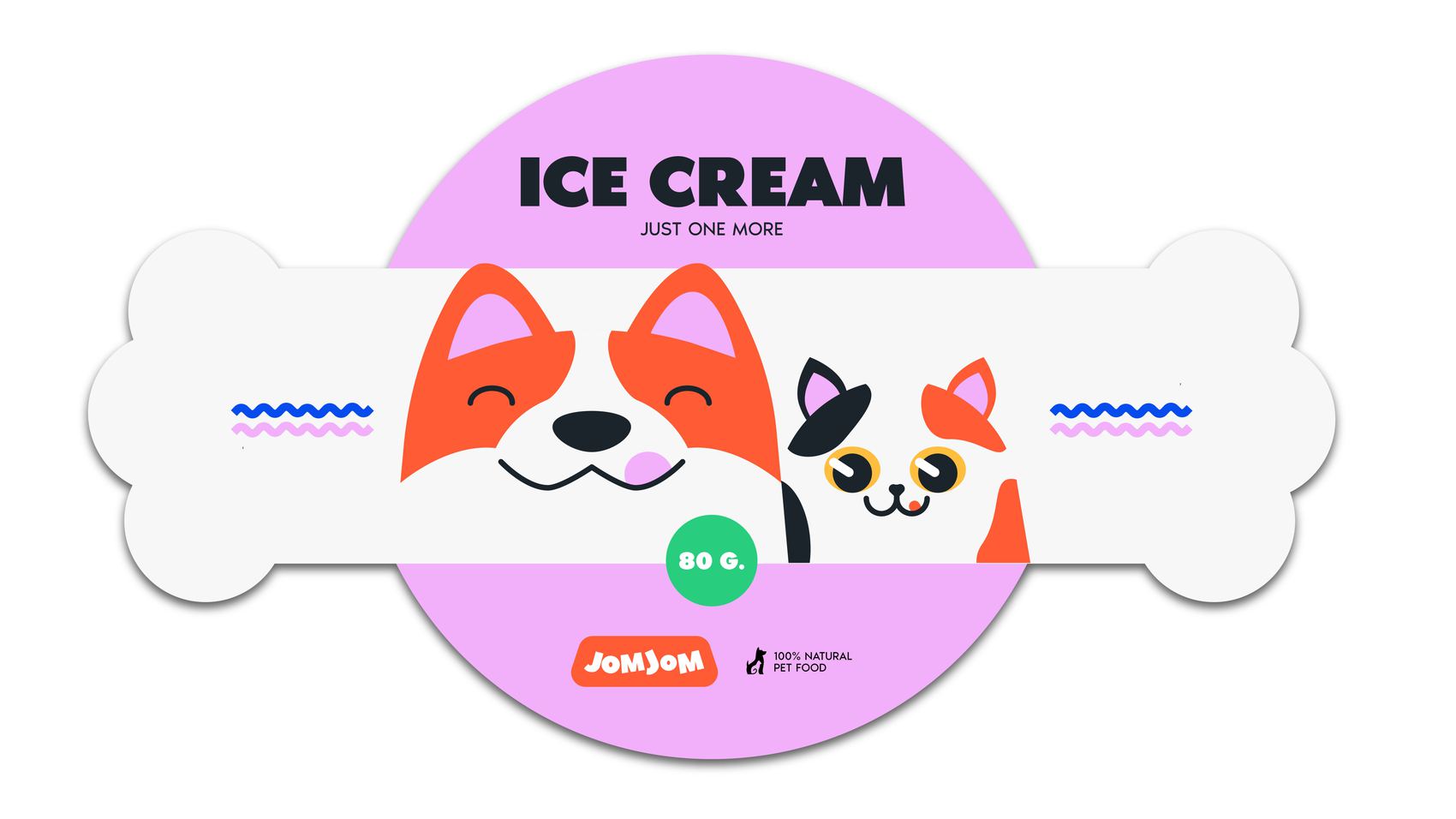Bone-shaped ice cream label