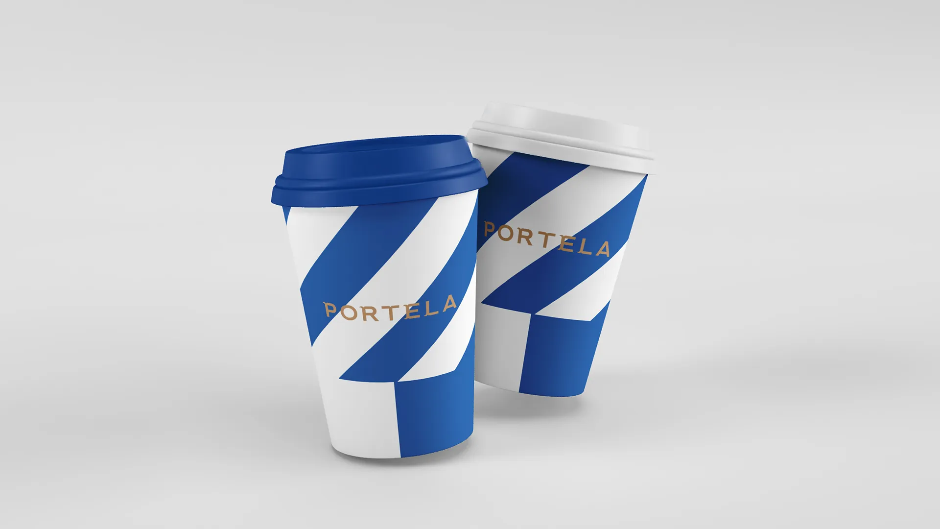 Coffee cups with the brand band