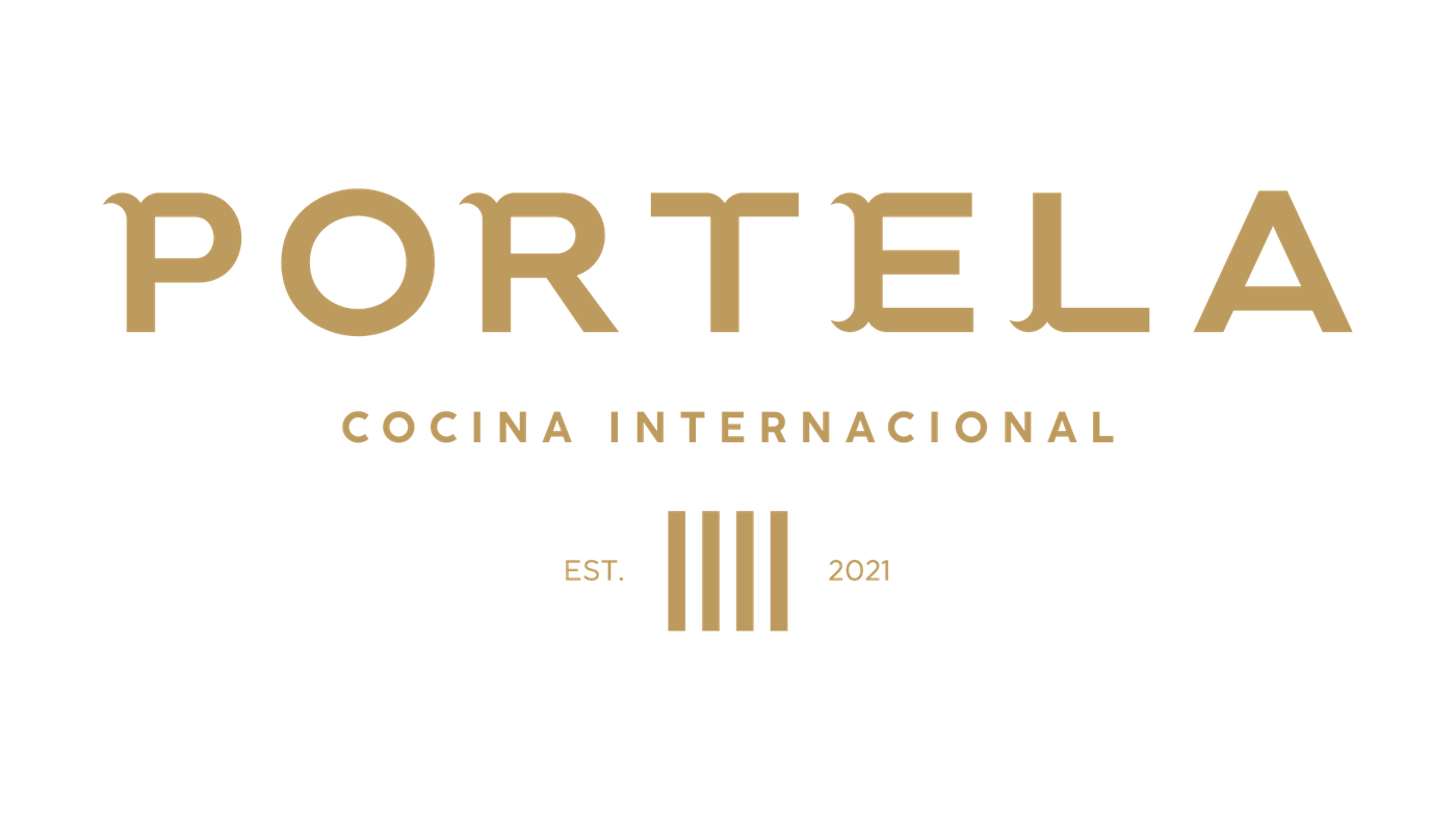Gold logotype on blue