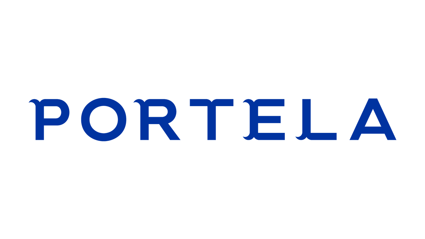 Logotipo Portela en azul