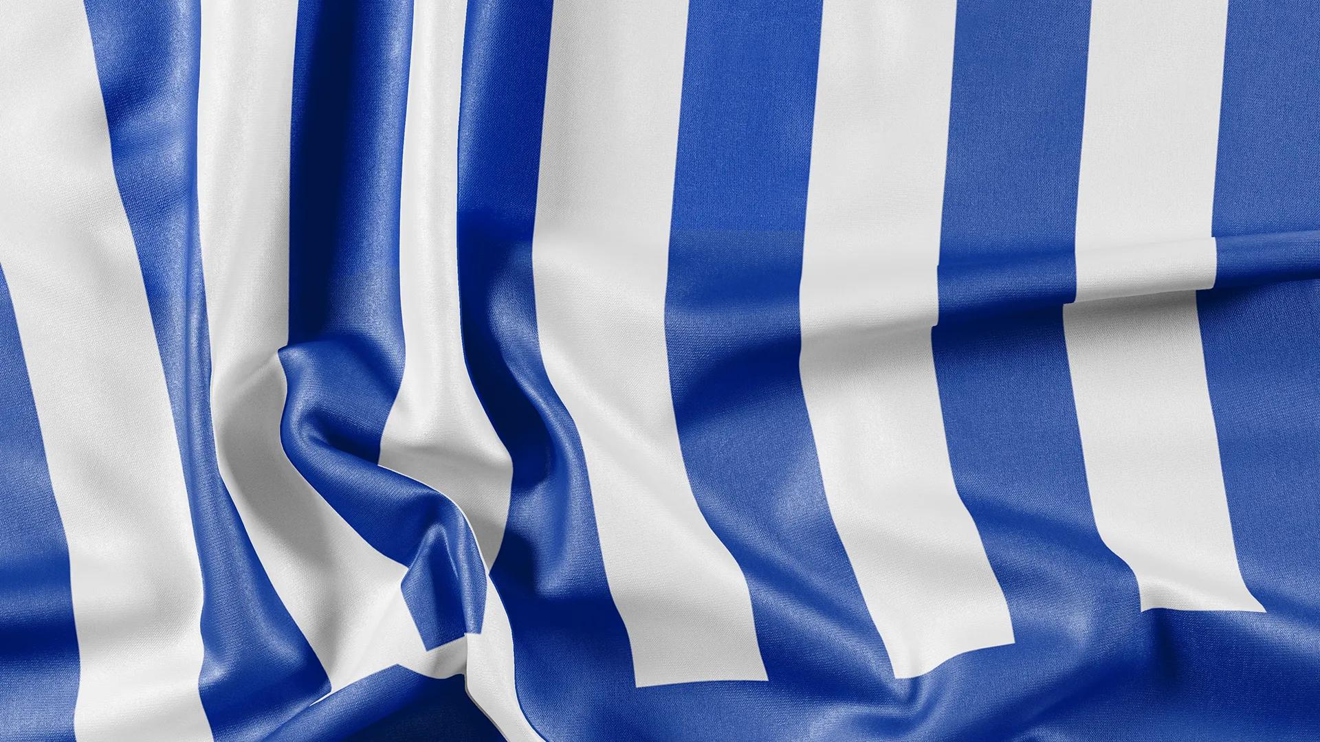 The brand's blue and white striped textile, in close-up